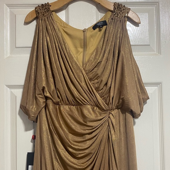 Glamorous Gold Long Sleeve Dress - Picture 2 of 11